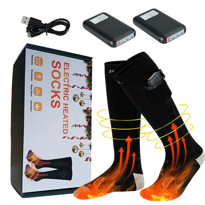 Charging heating warm feet warm Battery Heated Socks winter men and women neutral USB charging heating socks