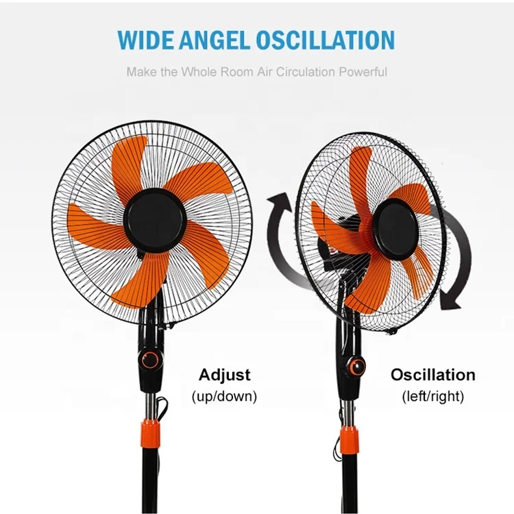 New Product 5 Blades Three Gear Key Switch 16inch PP Wind Blade Stand Air Cooling Electric Fan