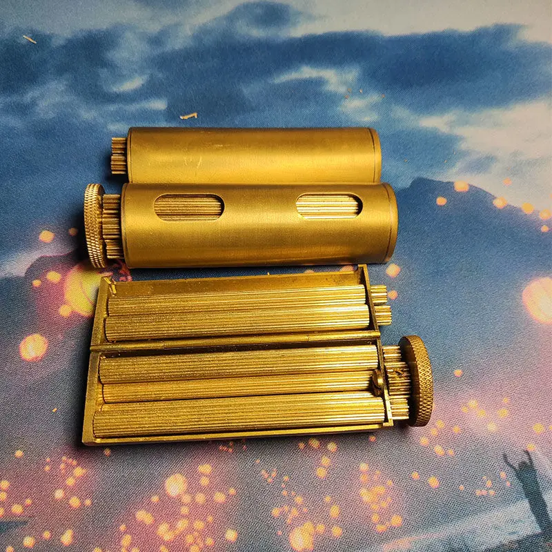 Solid Brass Cigarette Rolling Machine Manual, Tobacco Roller Machine, Cigarette Maker Machine Uses 70mm Rolling Paper