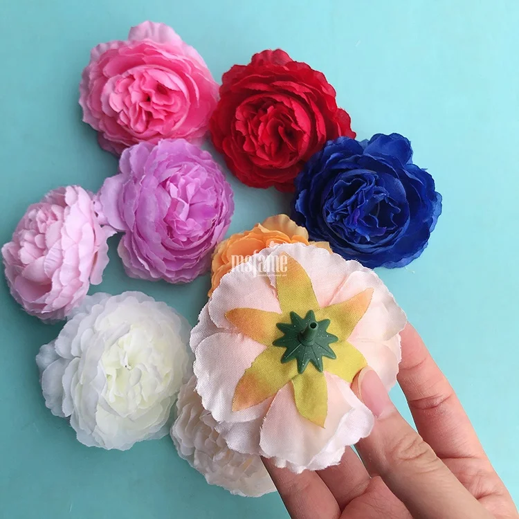 MSFAME cheap price factory wholesale flowers silk peony heads artificial flower head