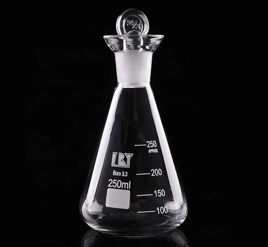 Tiandi лабораторная 250 мл боросиликатная стеклянная коническая йодная колба с пробкой