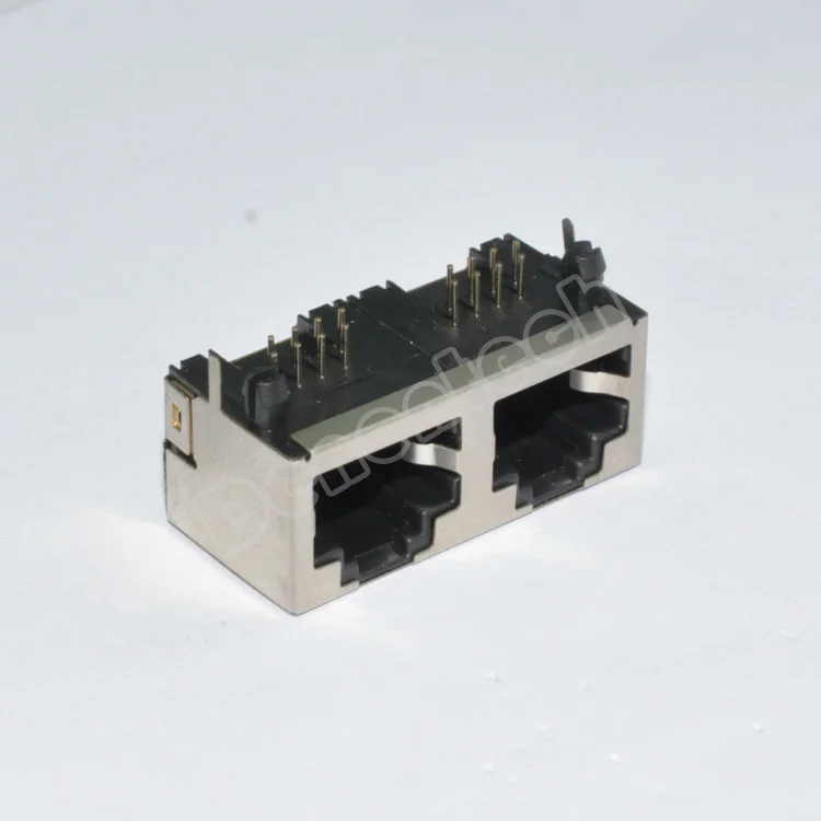 Denentech cable unterface 8P8C vertical  h13.1 1*2P L16 RJ45 waterproof connector