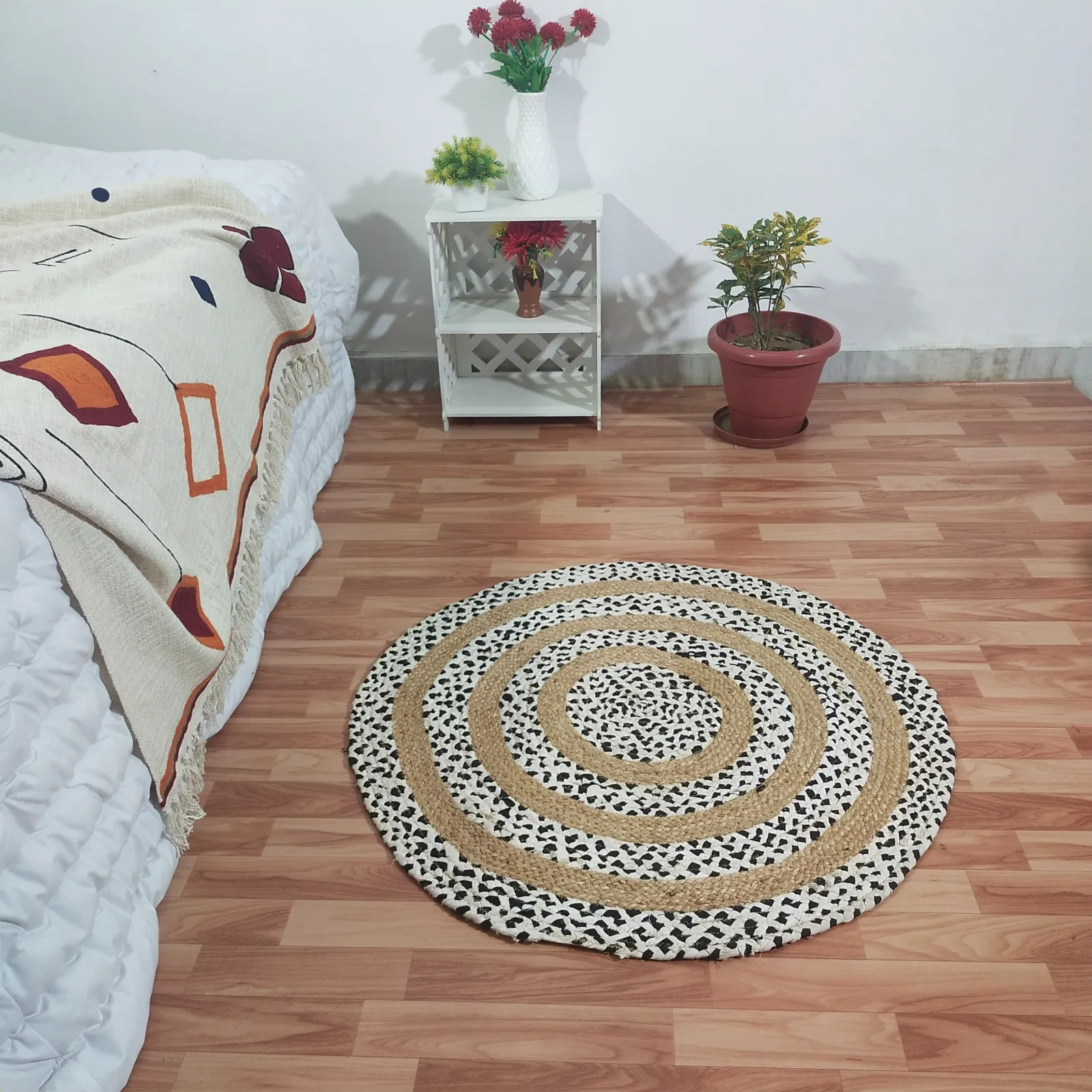 Seagrass rug and carpets for bedroom decor Embroidered friendly natural round floor mats Jute Rug carpet rugs Prayer Mat chea