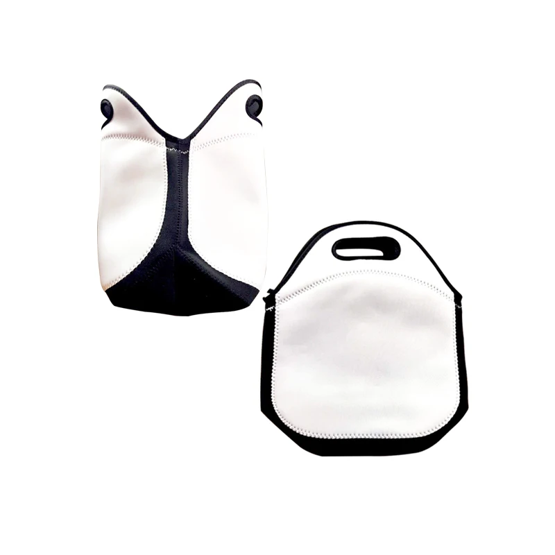 Portable big size insulated blank white neoprene lunch cooler bag for sublimation
