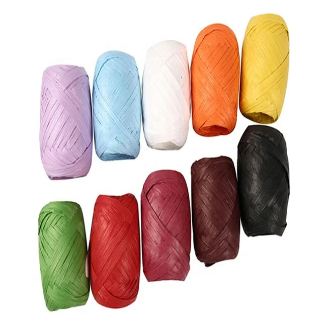 38mm paper raffia ribbon egg roll for holiday