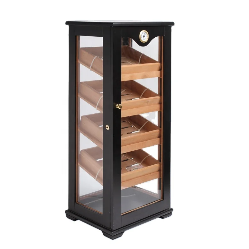 Cheap Custom Large Humidor Cabinet 1000 Cigars Black Large Humidors For Sale