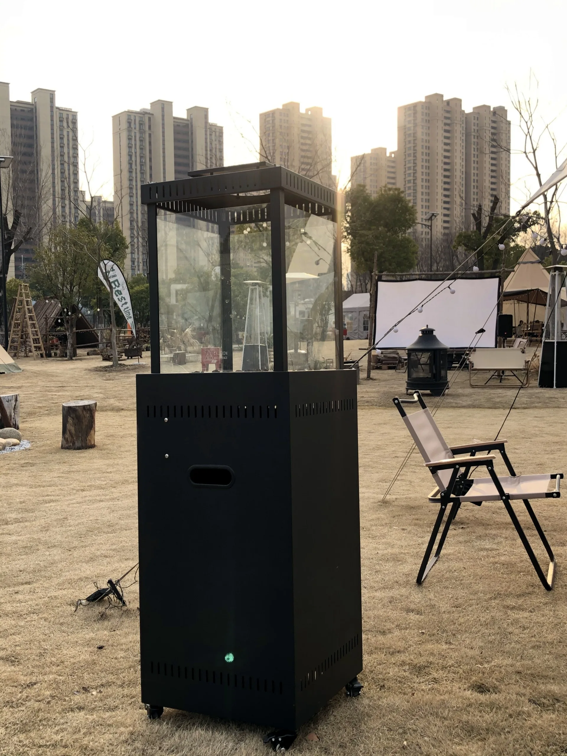 Gas Fireplace Fire Pit Gas Patio Gas Heaters Modern Garden Terrace Outdoor Iron Square Products De Invierno Con Calentador 30KG