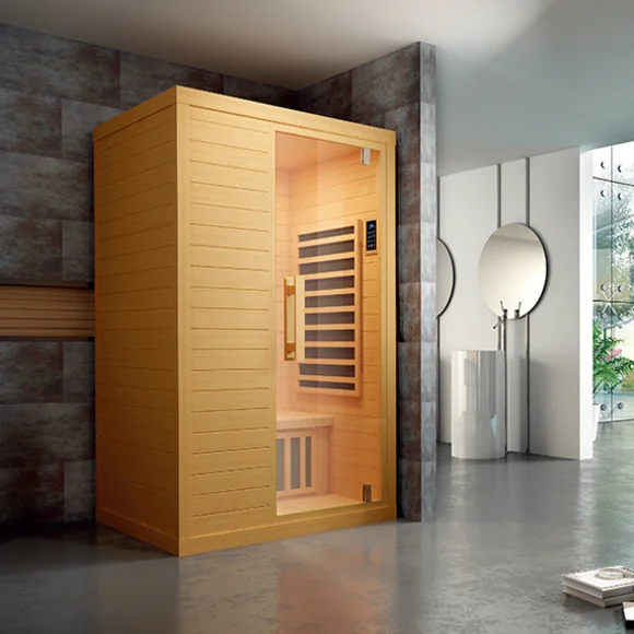 Custom High Quality Infrared Wooden Red Cedar Indoor Sauna 2 People Traditional Dry Steam Sauna Room