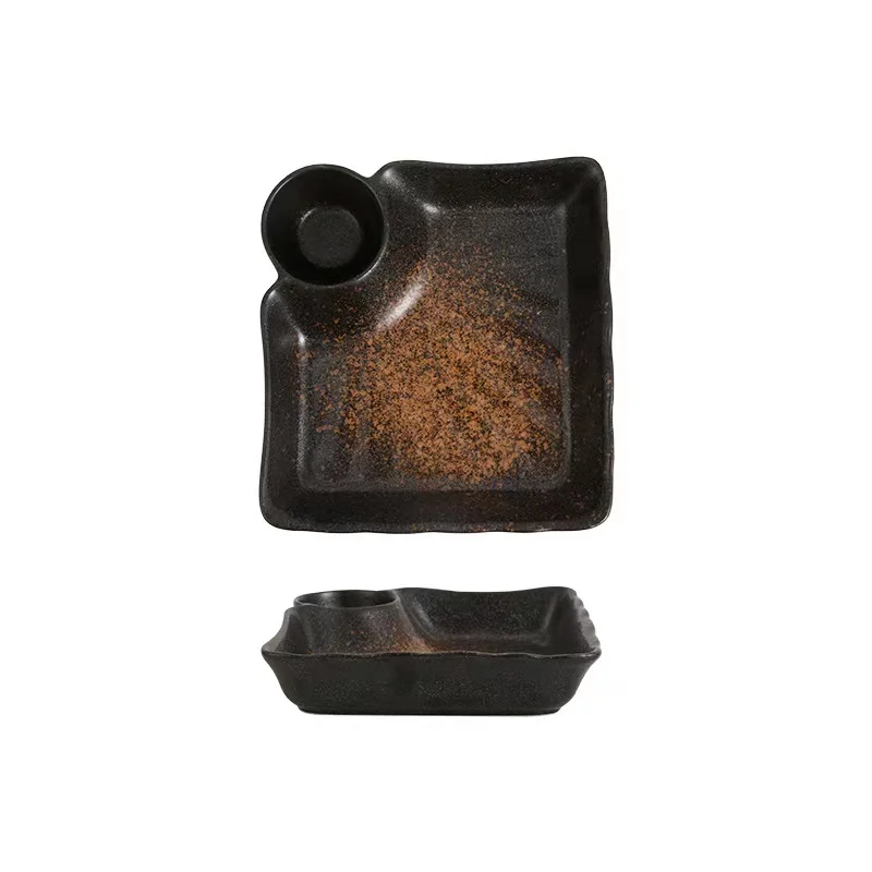 Wholesale Cheap Price Japanese Ceramic Tableware Dip Chips Dishes Dipping Dumpling Plate for Home and Hotel