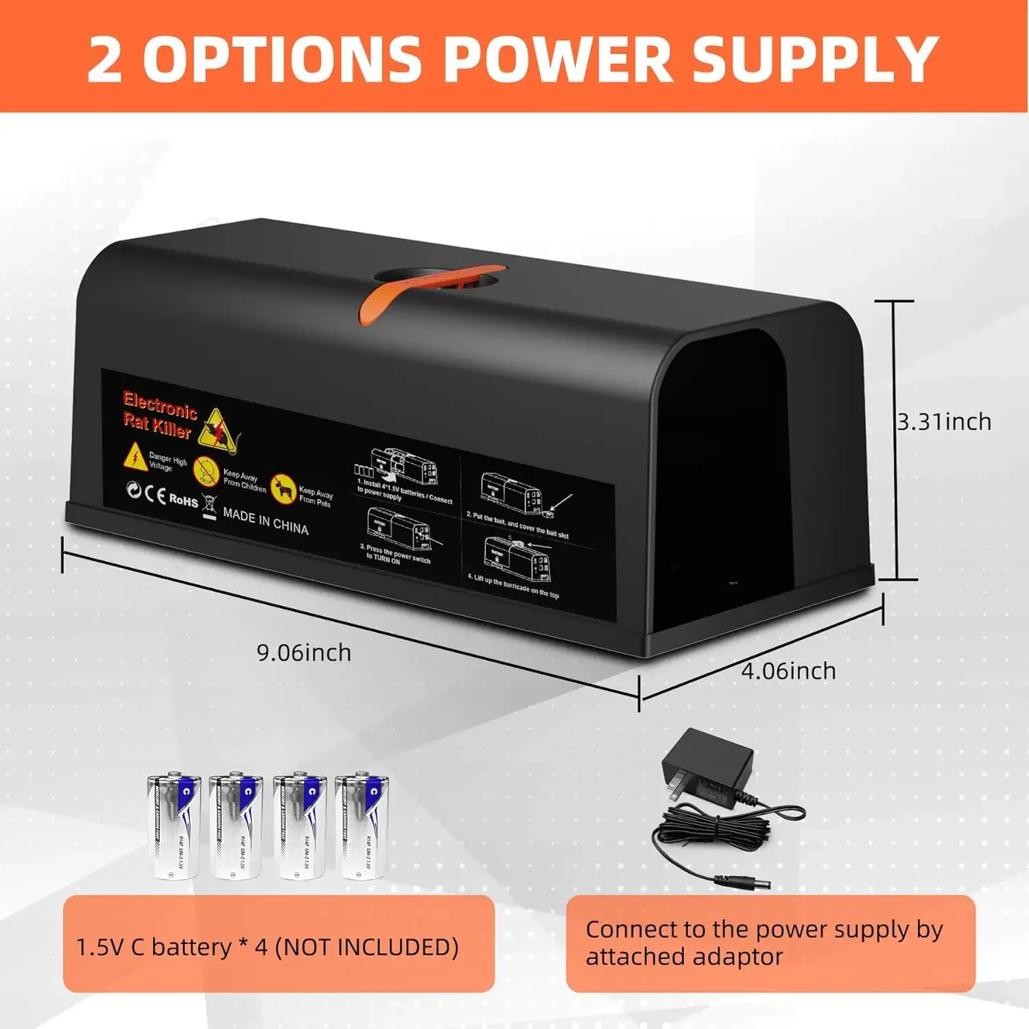 Thanos No-Touch Mouse Trap Electric Pest Control Indoor Mouse Control Humane Rodent Zapper Mouse Traps Electric Rat Repellent