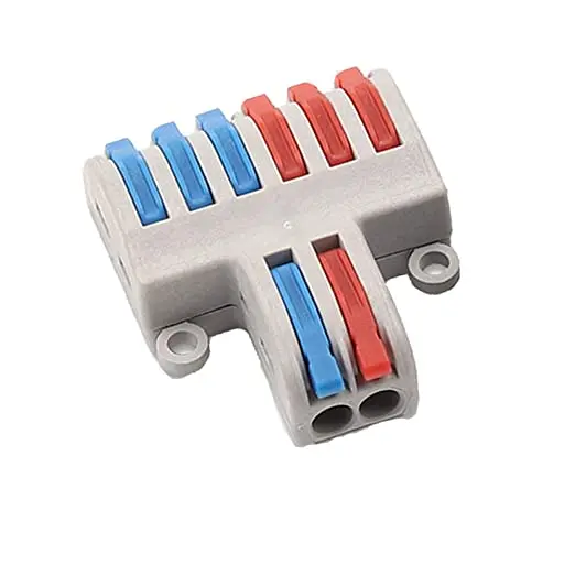 
50pcs T Type Compact Splicing Wire Lever Nut Assortment Conductor Connector Electrical Butt Terminal Connectors Blocks 