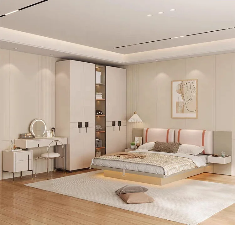 2024 Hotel Modern Design Premium Economy Hotel Guest Room Furniture Simple Comfortable Bedroom Sets