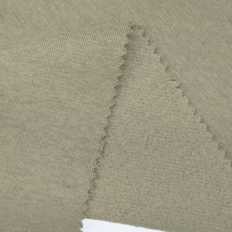 Wool/polyester Cotton French Terry Hoodie Fabric Textile Raw Material Fleece Heavyweight Cotton Knitted French Terry Fabric