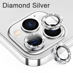 Diamond Glitter HD Tempered Glass Camera Cover Screen Protector Film Camera Lens Protector for iPhone 14 13 12 11 Pro Max