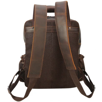Best-selling Leisure Men Brown Leather Bags Travel Backpack Custom men bags