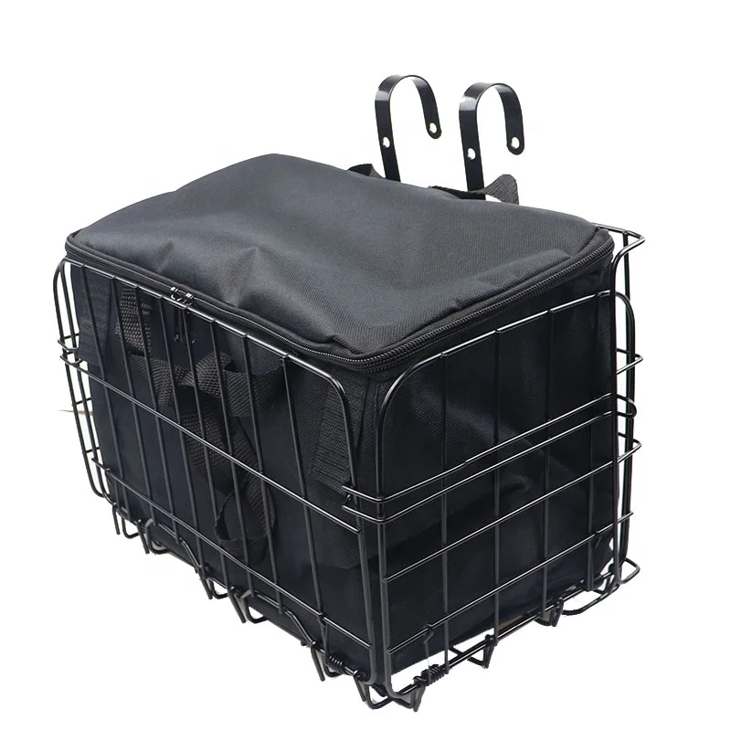 2022 Steel Mountain Bike With Cargo Basket Foldable Bicycle Metal Spring Folding Basket