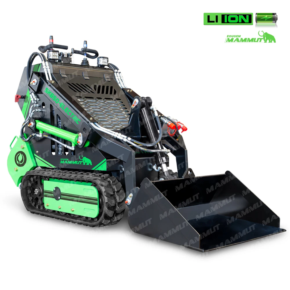 Mammut electric SKE650 stand on 380kg mini skid steer loader with auger