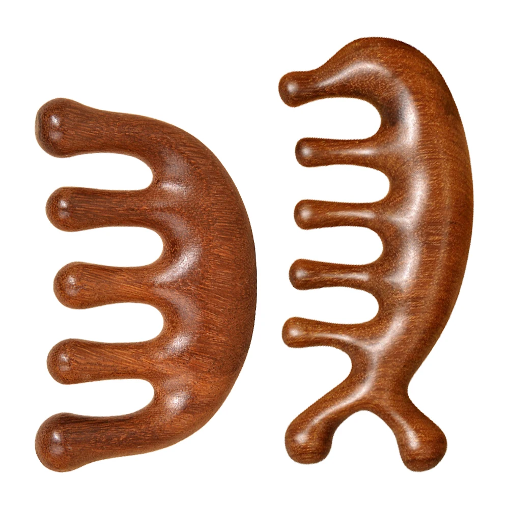 Индивидуальный логотип пятипалый семипалый дельфин натуральный сандаловый головной гребень для волос многофункциональный массажер кожи головы