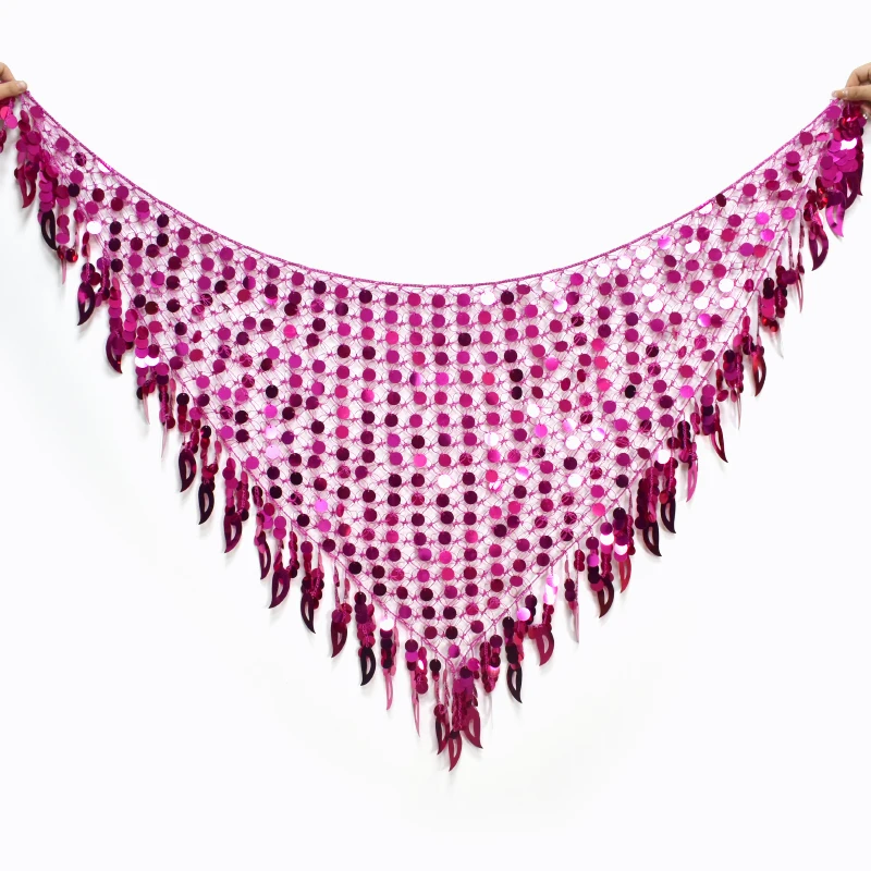 MeeTee H-J68 Sexy Lady Multi-Row Sequin Belly Wrap Hip Scarf Colorful Waist Chain Dance Skirt