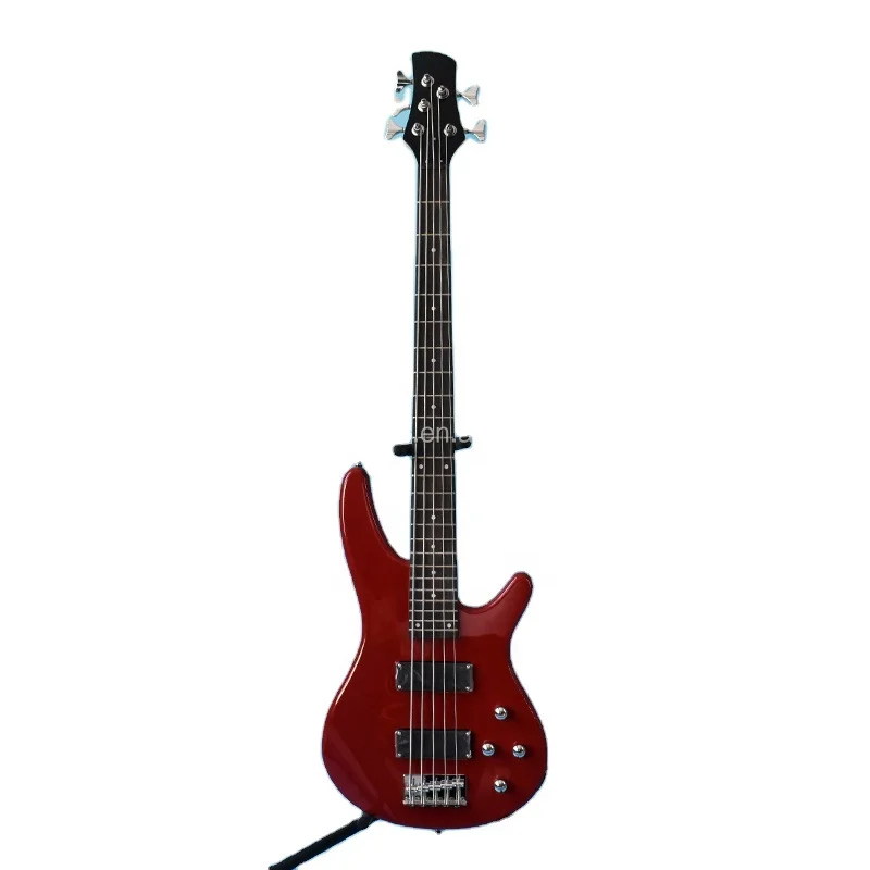 Оптовая продажа дешевая цена 5 струн электрический бас красный цвет IB Bass humbucker pick up