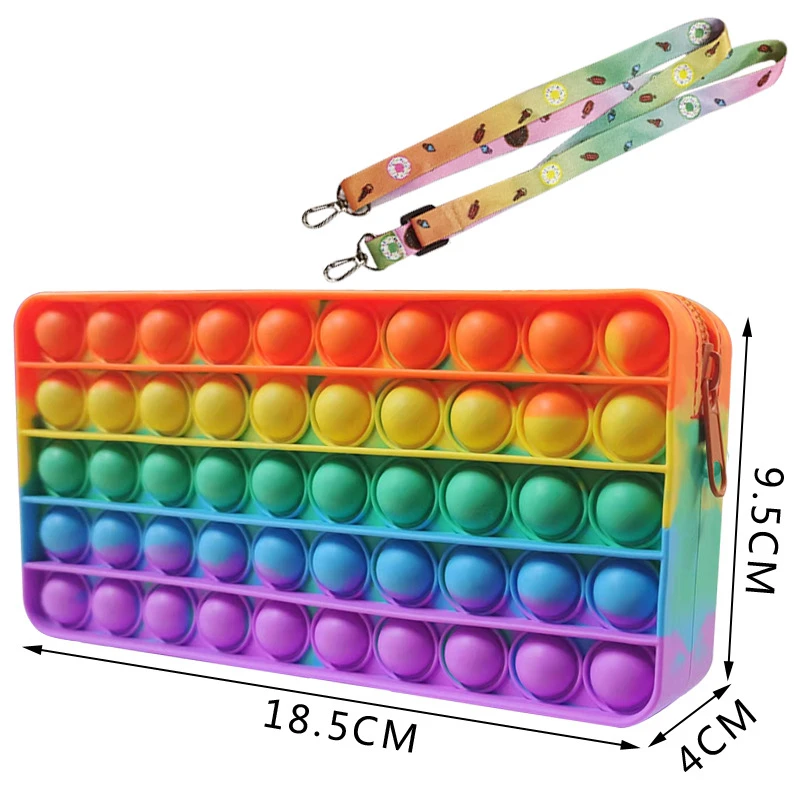 Kids Cartoon Mickey Fidget Chain Bag Poppet Bubble Toy Bag Messenger Bag