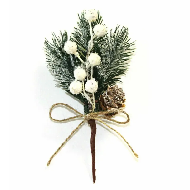 New Design Christmas berry pine needles decorated with snow rope red berry bouquet