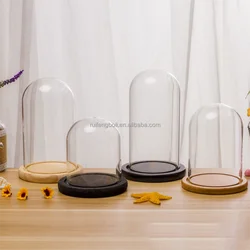 wholesale custom decorative mini clear heat resistant wedding bell jar shape display high borosilicate cloche rose glass dome