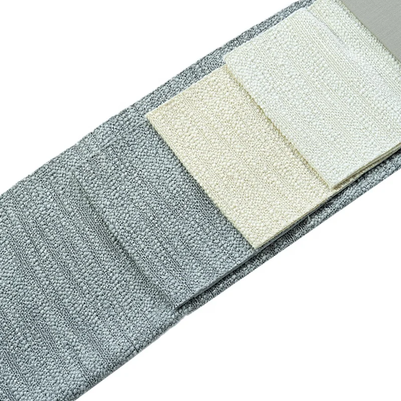 High Quality Wholesales Solid Tela Polyester  Wool Blend Yarn Dye Woven Pure Boucle Upholstery Fabric For Clothing