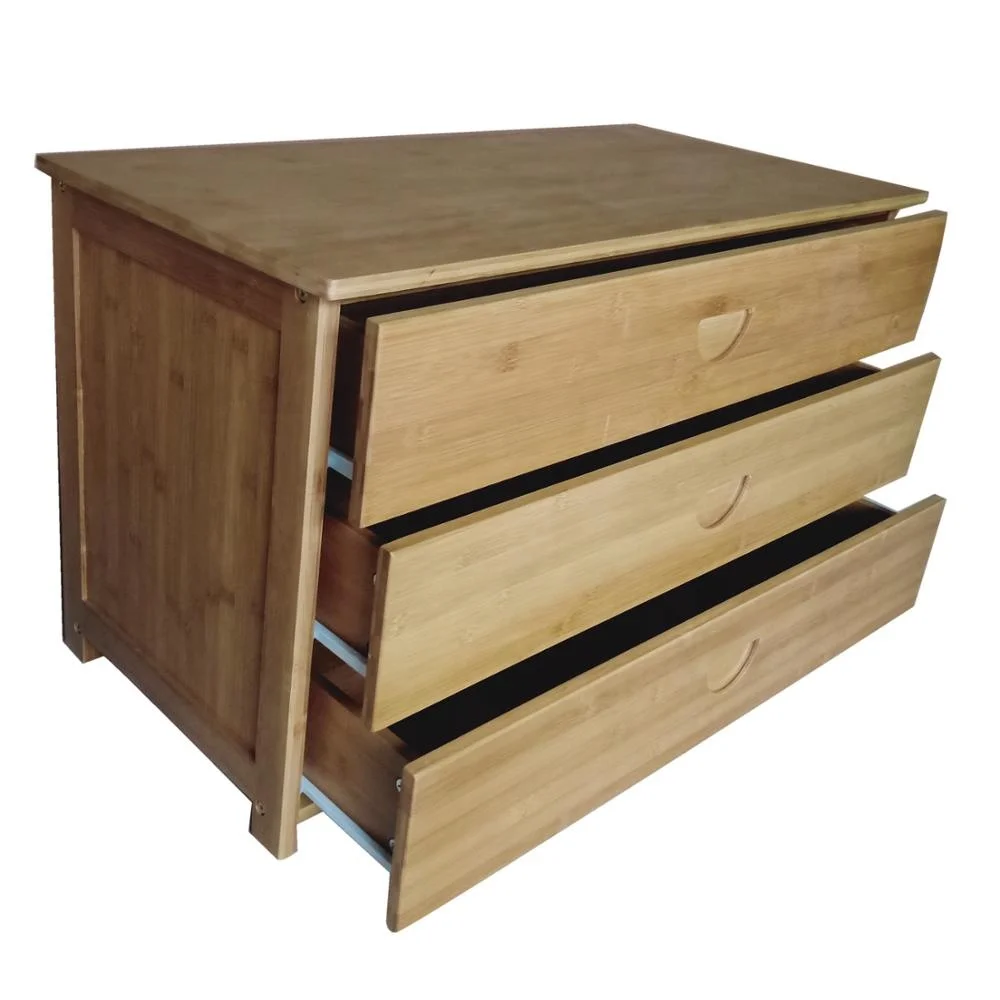 
Bamboo 4 Tier Drawers Nightstand Storage Cabinet 