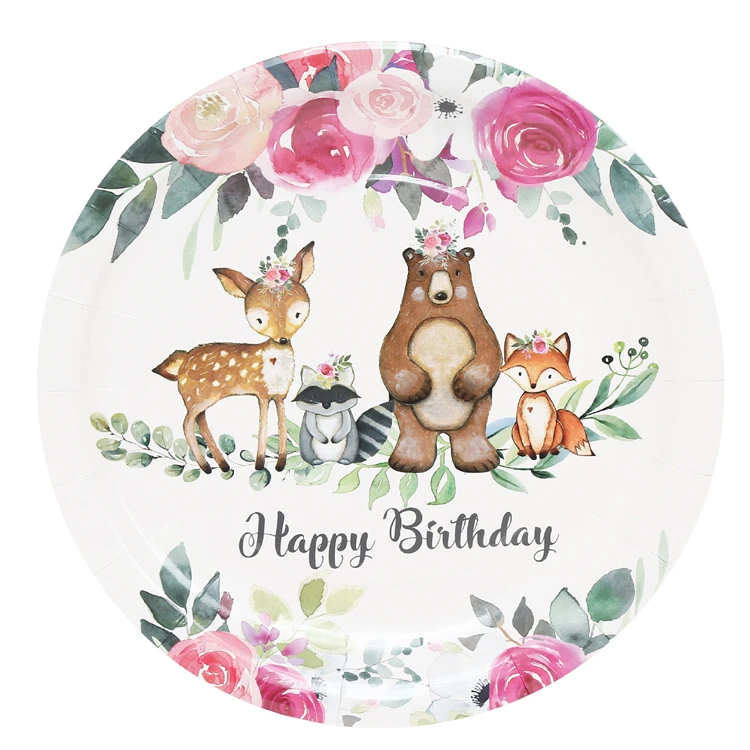 New Arrival Wild One Birthday Party Set Decoration Props Paper Tray Tissue Pink For Baby Birthday Party Decoration