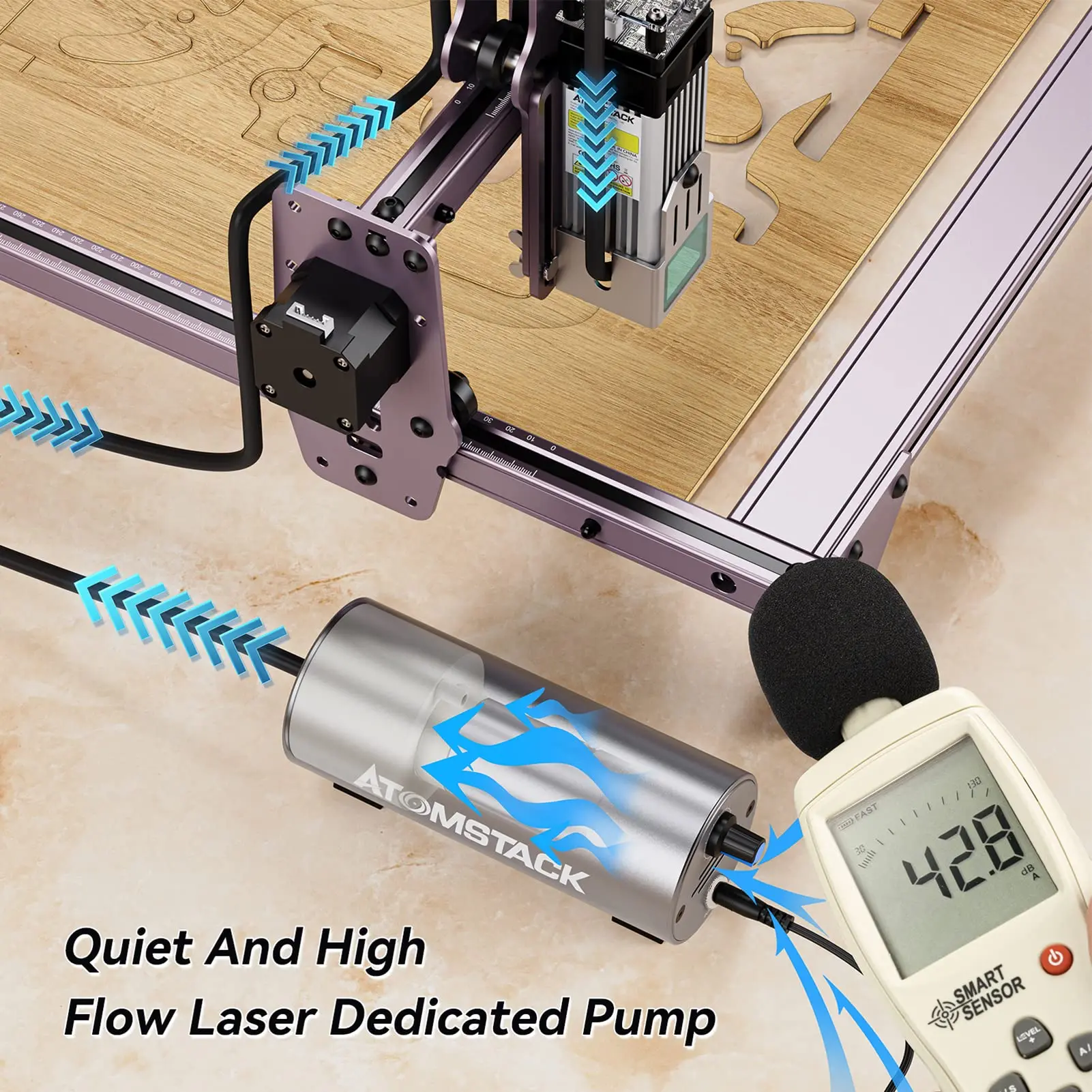 ATOMSTACK Laser Engraving Machine A6 Pro 40W Engraver Cutter With F30 Air Assist 600MM/s Tank Chain Free Install for Beginners