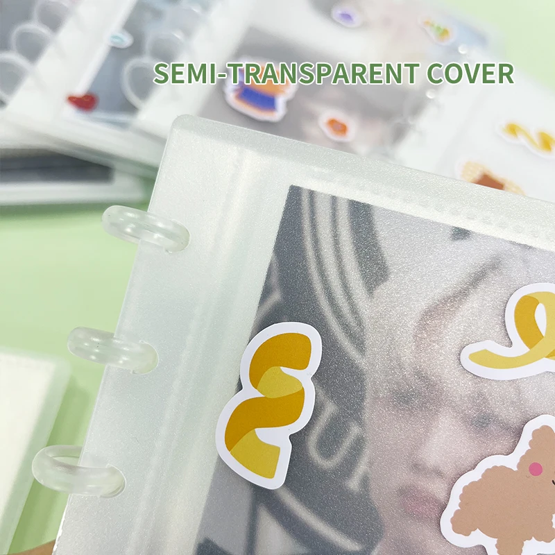 Customized Frosted Clear 5/7 inch Disc Bound Sticker Storage Album for collecting sticker