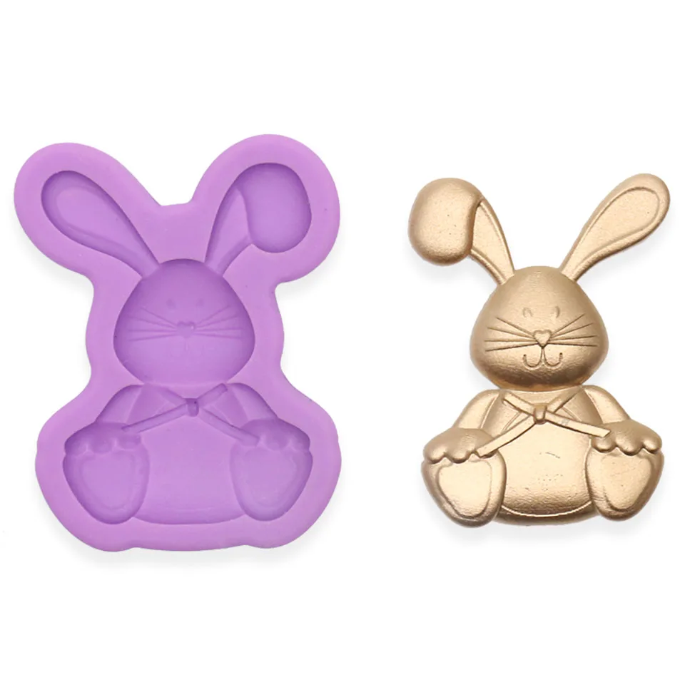 3d animal easter bunny cake decorating tools with chocolate fondant clay decoration silicone mold