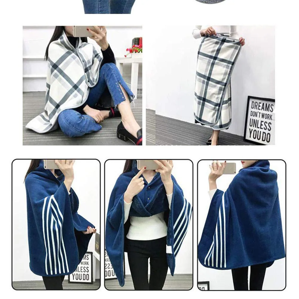 Multifunctional blanket Japanese Korean sofa Lazy warm shawl Office lunch blanket Polar fleece shawl Flannel travel blanket