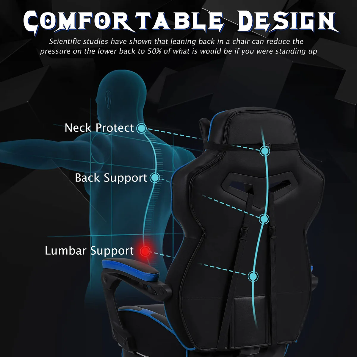 Premium Racing Gaming Chair With Swivel Cushion 360 Degree Rotating Comfort Car Seat Height Adjustable Reclining Office Chair