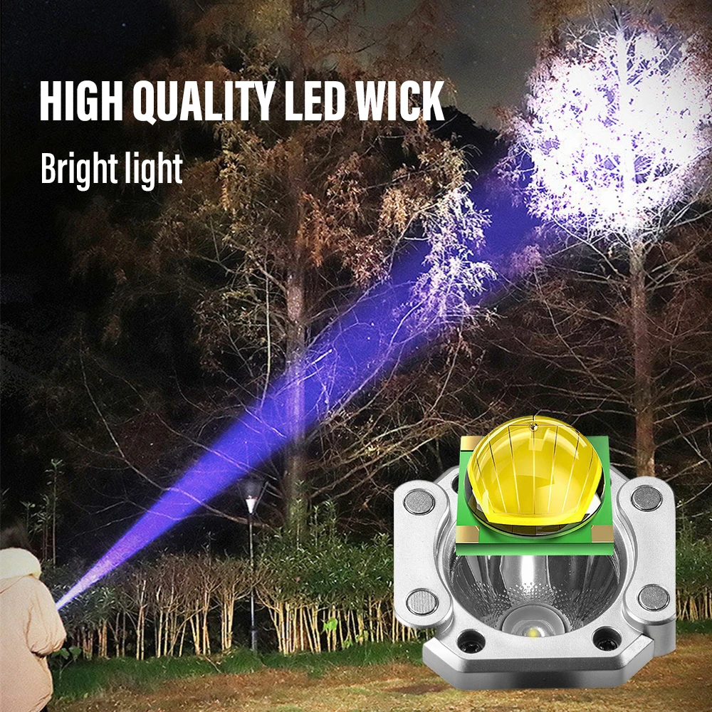 cob side light Power bank Safety Hammer knife magnet usb rechargeable battery zoom tactical led work torch lanterns flashlights