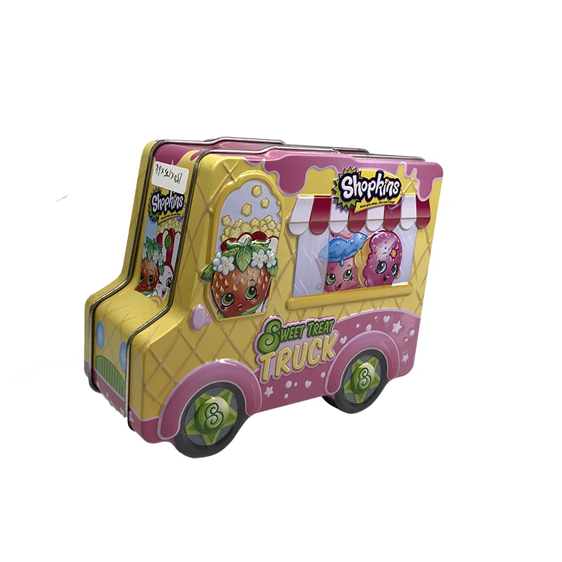 Wholesale High Quality Car Shape Empty Wax Toy Candy Sweet Tin Box Can