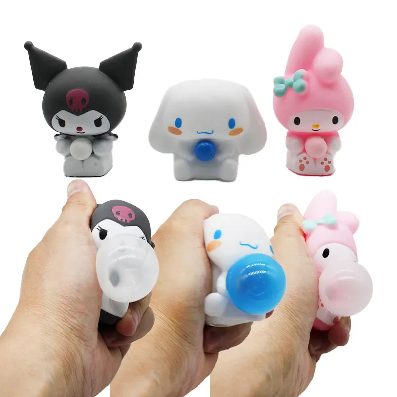 Kawaii, оптовая продажа, Мультяшные игрушки Kuromi Melody, дующие пузырями корицы, игрушки для снятия стресса Sanrios