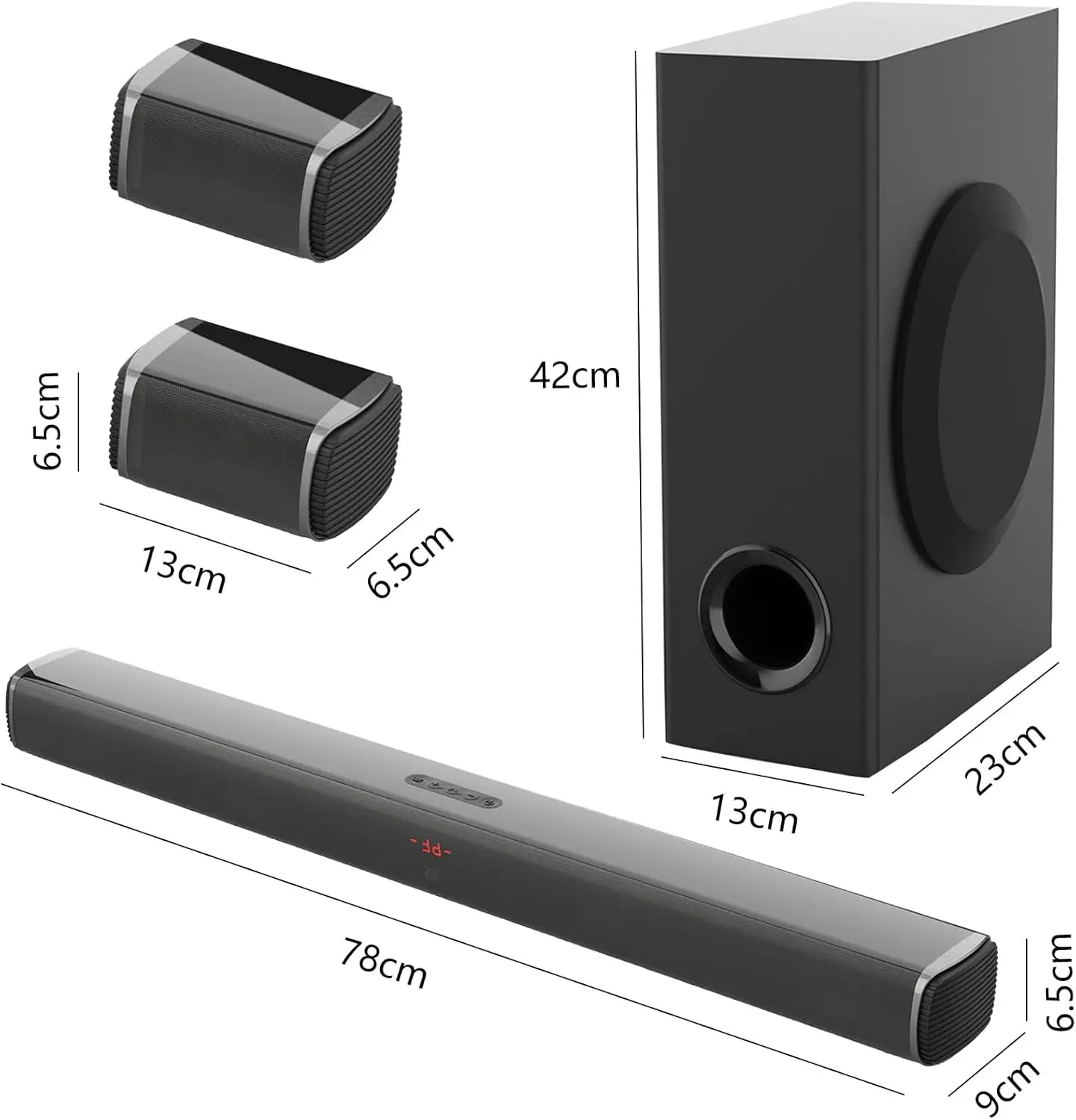 Samtronic 240W 5.1  Soundbar for  Smart TV,4K HDR Pass-through,Home Theater Wireless Soundbar Speakers