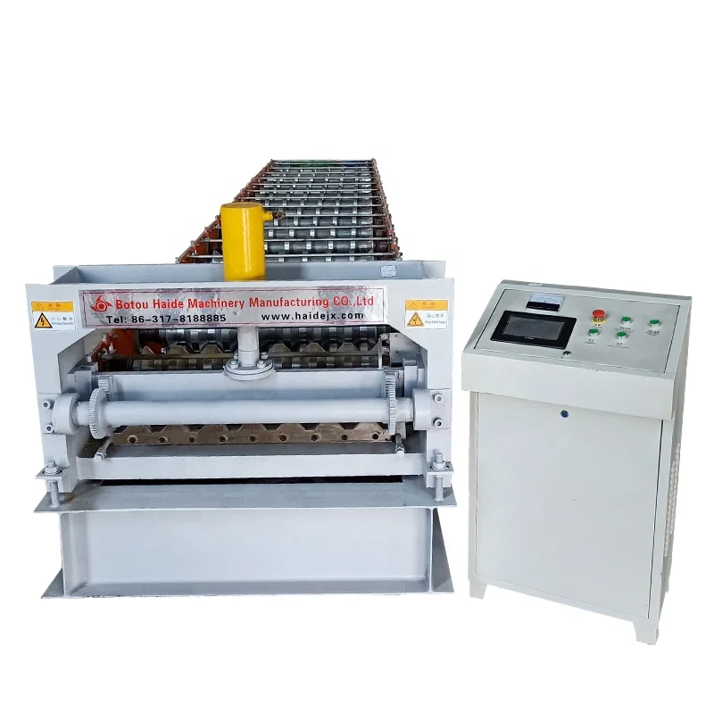 HAIDE Galvanized Steel Roofing Sheet Press Machine Glazed Tile Roof Panel Roll Forming Machine