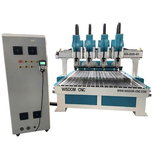 Multi Head 4 Axis CNC Router Machine with Multi Spindle for 3D Carving Woodworking