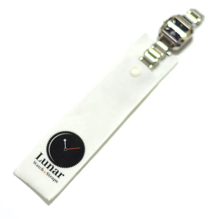 Eco white long shape suede snap velvet flap button jewelry watch display pouch