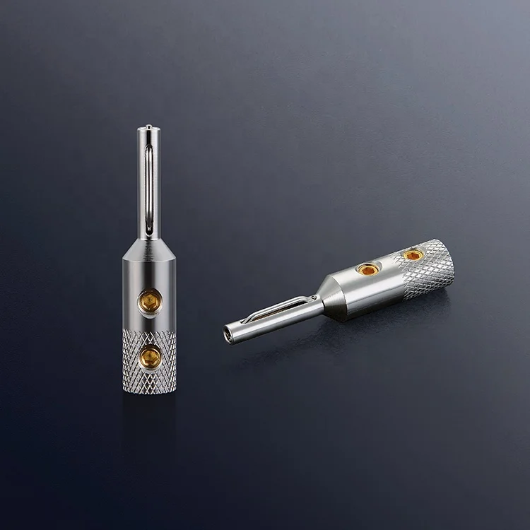 Viborg VB401R 4pcs/box Pure Copper Rhodium Plated Banana Plug for Hifi Speaker Cable