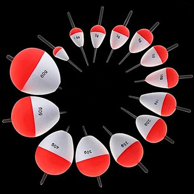 Hard Foam Fishing Bobbers with Stick Red White Fishing Float set for Crappie Panfish Walleyes Bass Trout