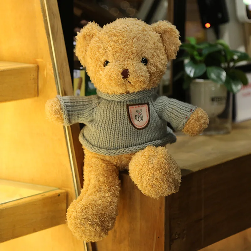 Wholesale 30cm Teddy Bear Polo Sweater Bear Doll Plush Toy Doll Valentine Day Girls Birthday Gift