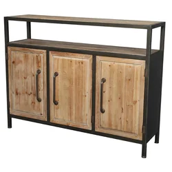 INNOVAHOME industrial three doors wood hallway console cabinet design metal frame wooden antique vintage craft entrance cabinet