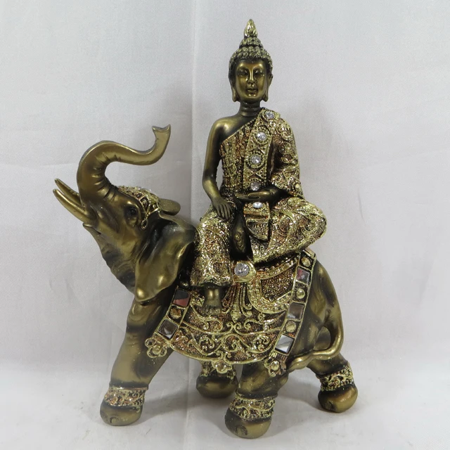 Wholesale Resin Buddha Statues Religious Buddhism Statues Elephant Animal Figurines For Home Decor