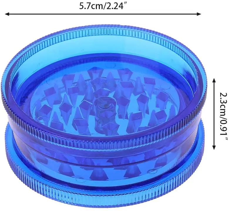 wholesale Custom Logo 2 Layer pieces Part Tobacco Acrylic Plastic Herb Grinder