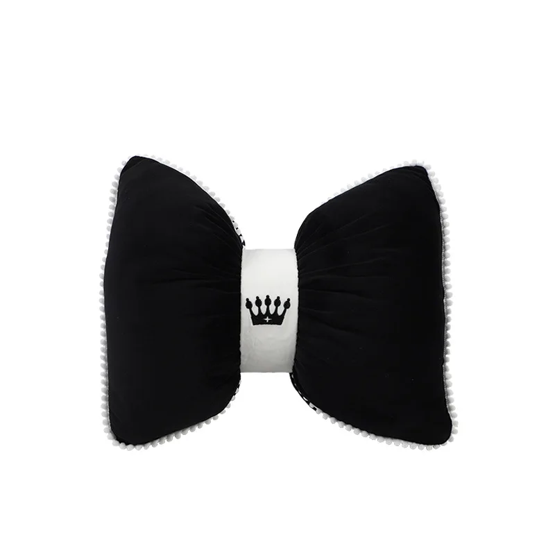 Four seasons general camellia bow car head pillow waist support car plush pillow neck pillow automotive supplies