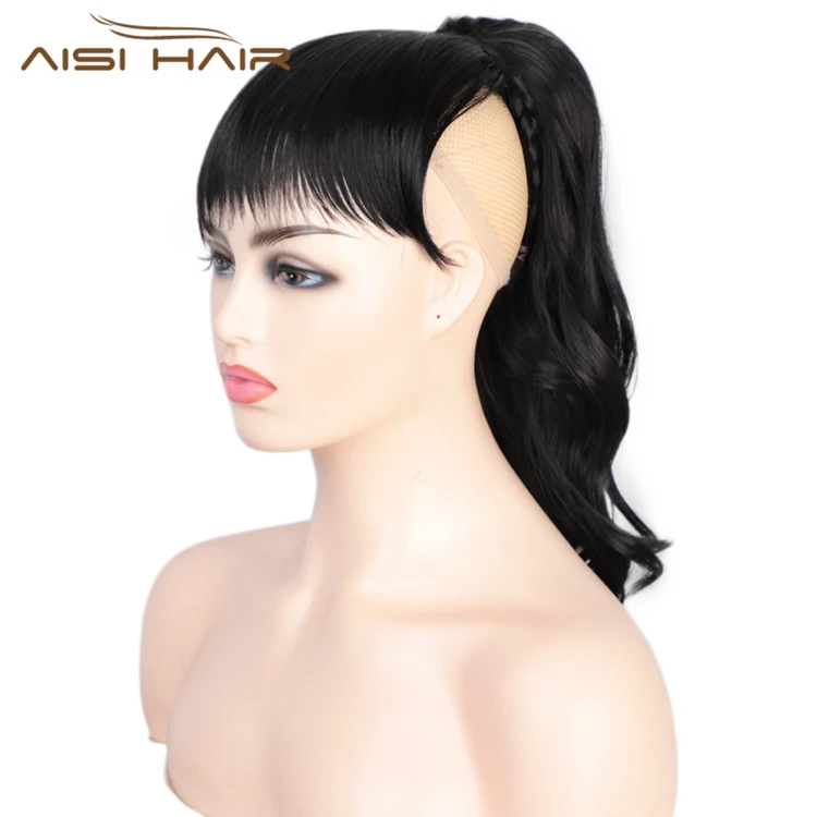  Aisi Hair длинный большой завиток конский хвост с челкой на зажиме синтетические удлинители волос для конского хвоста накладные